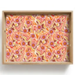 Retro - Bloemen - Patroon Dienblad Rechthoek middel 911 -z3d_shopping