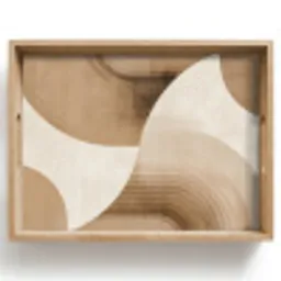 Retro - Geometrische lagen - Aardetinten Dienblad Rechthoek middel -z3d_shopping