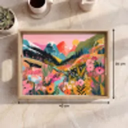 Rivier - Diepte - Bloemen Dienblad Rechthoek middel -USP_Formaat