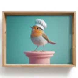 Roodborstje - Vogel - Koksmuts - Sokkel Dienblad Rechthoek middel -z3d_shopping
