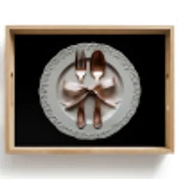 Rose - Strik - Bestek Dienblad Rechthoek middel -z3d_shopping