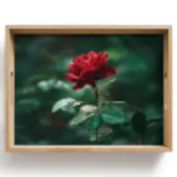 Roos - Bladeren - Dieprood Dienblad Rechthoek middel -z3d_shopping