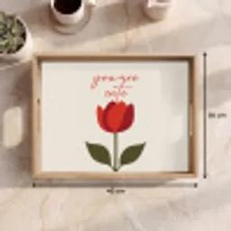 Roos - Rood - Bloem - Valentijn Dienblad Rechthoek middel -USP_Formaat