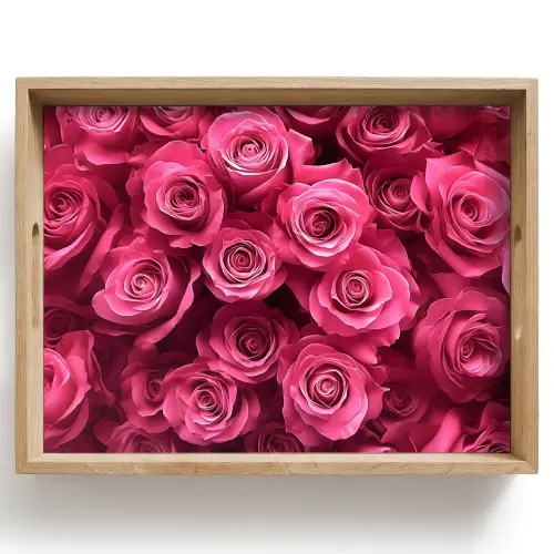 Rozen - Pink - Bloem Dienblad Rechthoek middel -z3d_shopping