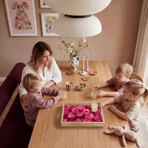 Rozen - Pink - Bloem Dienblad Rechthoek middel -sfeer4