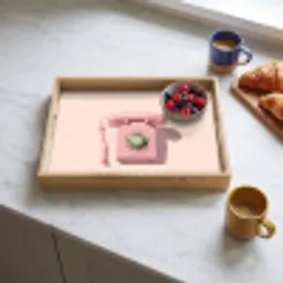 Draaischijftelefoon - Retro - Roze Dienblad Rechthoek middel -sfeer2