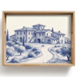 Rustiek - Landgoed - Blauw Dienblad Rechthoek middel -z3d_shopping