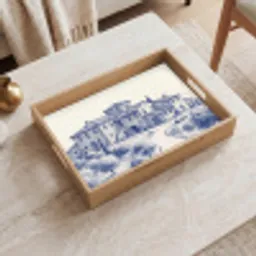 Rustiek - Landgoed - Blauw Dienblad Rechthoek middel -sfeer1