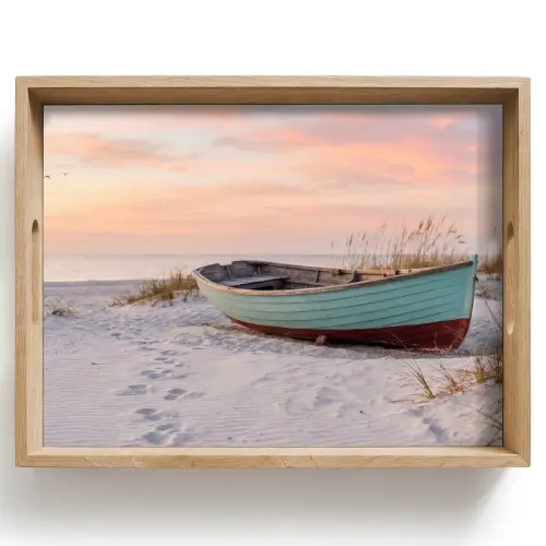 Rustiek - Roeiboot - Zandstrand Dienblad Rechthoek middel -z3d_shopping