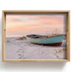 Rustiek - Roeiboot - Zandstrand Dienblad Rechthoek middel -z3d_shopping