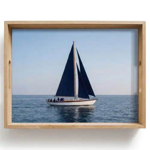Zeilboot - Zee - Blauw Dienblad Rechthoek middel -z3d_shopping