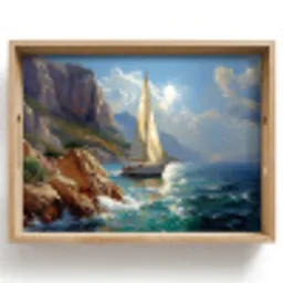 Zeilschip - Zee - Rotsen - Wolken Dienblad Rechthoek middel -z3d_shopping