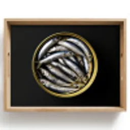 Sardines - Vissen - Rond - Zwart Dienblad Rechthoek middel -z3d_shopping