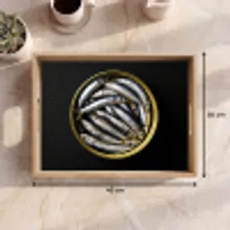 Sardines - Vissen - Rond - Zwart Dienblad Rechthoek middel -USP_Formaat