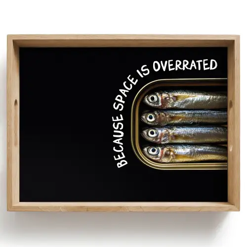 Sardines - Tekst - Vis - Blik Dienblad Rechthoek middel -z3d_shopping
