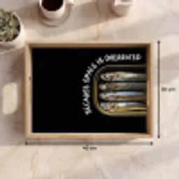 Sardines - Tekst - Vis - Blik Dienblad Rechthoek middel -USP_Formaat