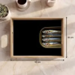 Sardines - Blik - Zwart - Vissen Dienblad Rechthoek middel -USP_Formaat
