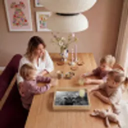 Schotse hooglander - Kalf - Zwart - Wit Dienblad Rechthoek middel -sfeer4