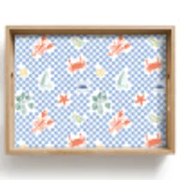 Zee - Patroon - Zeilboot - Blauw Dienblad Rechthoek middel 911 -z3d_shopping