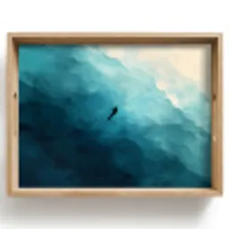 Zee - Silhouet - Abstract - Blauw Dienblad Rechthoek middel -z3d_shopping
