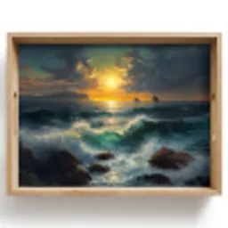 Zee - Zon - Golven - Rotsen Dienblad Rechthoek middel -z3d_shopping