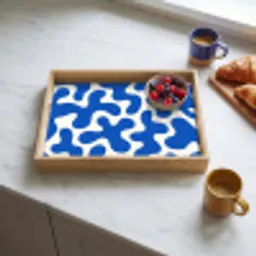 Vormen - Abstract - Blauw - Golven Dienblad Rechthoek middel -sfeer2