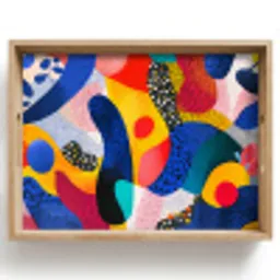 Vormen - Abstract - Stippels - Blauw Dienblad Rechthoek middel -z3d_shopping