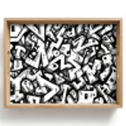 Vormen - Letters - Graffiti - Zwart Dienblad Rechthoek middel -z3d_shopping