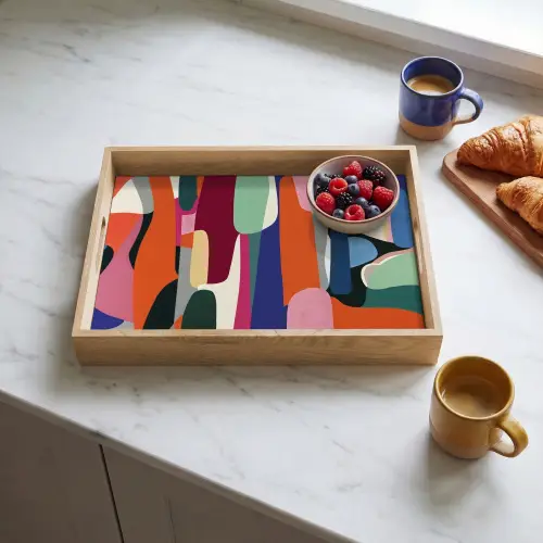 Vormen - Ritmisch - Kleuren - Abstract Dienblad Rechthoek middel -sfeer2