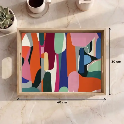 Vormen - Ritmisch - Kleuren - Abstract Dienblad Rechthoek middel -USP_Formaat