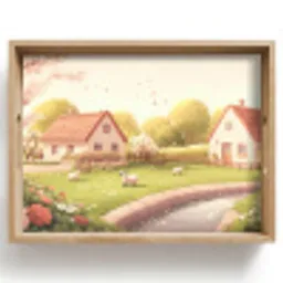 Schapen - Huisje - Platteland Dienblad Rechthoek middel -z3d_shopping