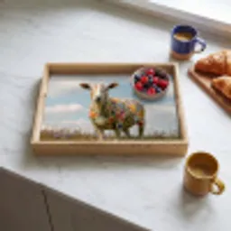 Schaap - Bloemen - Weide Dienblad Rechthoek middel -sfeer2