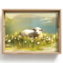 Schaap - Weide - Groen Dienblad Rechthoek middel -z3d_shopping