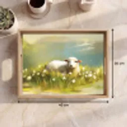 Schaap - Weide - Groen Dienblad Rechthoek middel -USP_Formaat