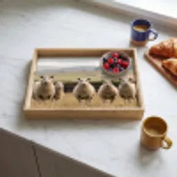 Schapen - Weidenlandschap - Heuvels Dienblad Rechthoek middel -sfeer2