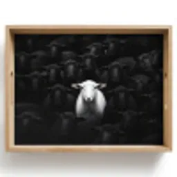 Schapen - Wit - Duisternis Dienblad Rechthoek middel -z3d_shopping