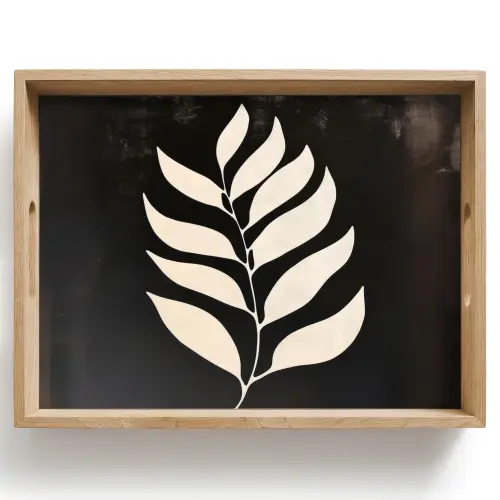 Blad - Wit - Minimalistisch Dienblad Rechthoek middel -z3d_shopping