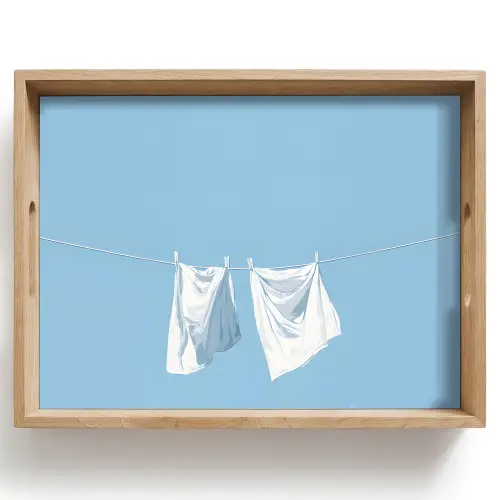 Lakens - Waslijn - Blauw - Minimalistisch Dienblad Rechthoek middel -z3d_shopping