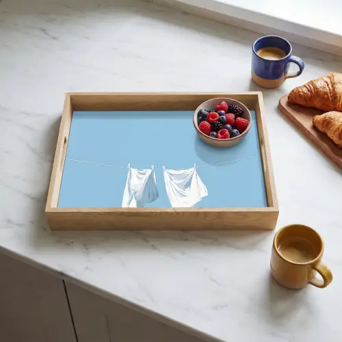 Lakens - Waslijn - Blauw - Minimalistisch Dienblad Rechthoek middel -sfeer2