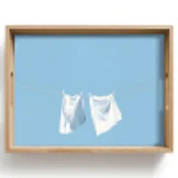Lakens - Waslijn - Blauw - Minimalistisch Dienblad Rechthoek middel -z3d_shopping