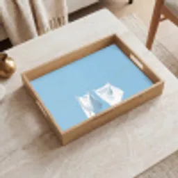 Lakens - Waslijn - Blauw - Minimalistisch Dienblad Rechthoek middel -sfeer1