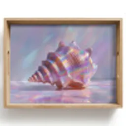 Schelp - Glanzend - Regenboogtinten Dienblad Rechthoek middel -z3d_shopping