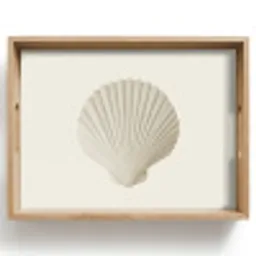 Schelp - Minimalistisch - Wit Dienblad Rechthoek middel -z3d_shopping