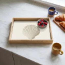 Schelp - Minimalistisch - Wit Dienblad Rechthoek middel -sfeer2