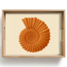 Schelp - Oranje - Ribbels Dienblad Rechthoek middel -z3d_shopping