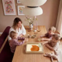 Schelp - Oranje - Ribbels Dienblad Rechthoek middel -sfeer4