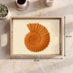 Schelp - Oranje - Ribbels Dienblad Rechthoek middel -USP_Formaat