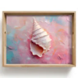 Schelp - Pastel - Pink Dienblad Rechthoek middel -z3d_shopping
