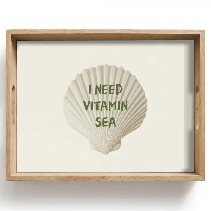 Schelp - Quote - Groen Dienblad Rechthoek middel -z3d_shopping