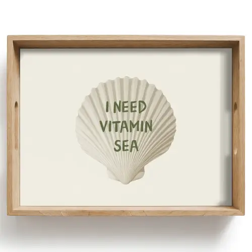 Schelp - Quote - Groen Dienblad Rechthoek middel -z3d_shopping